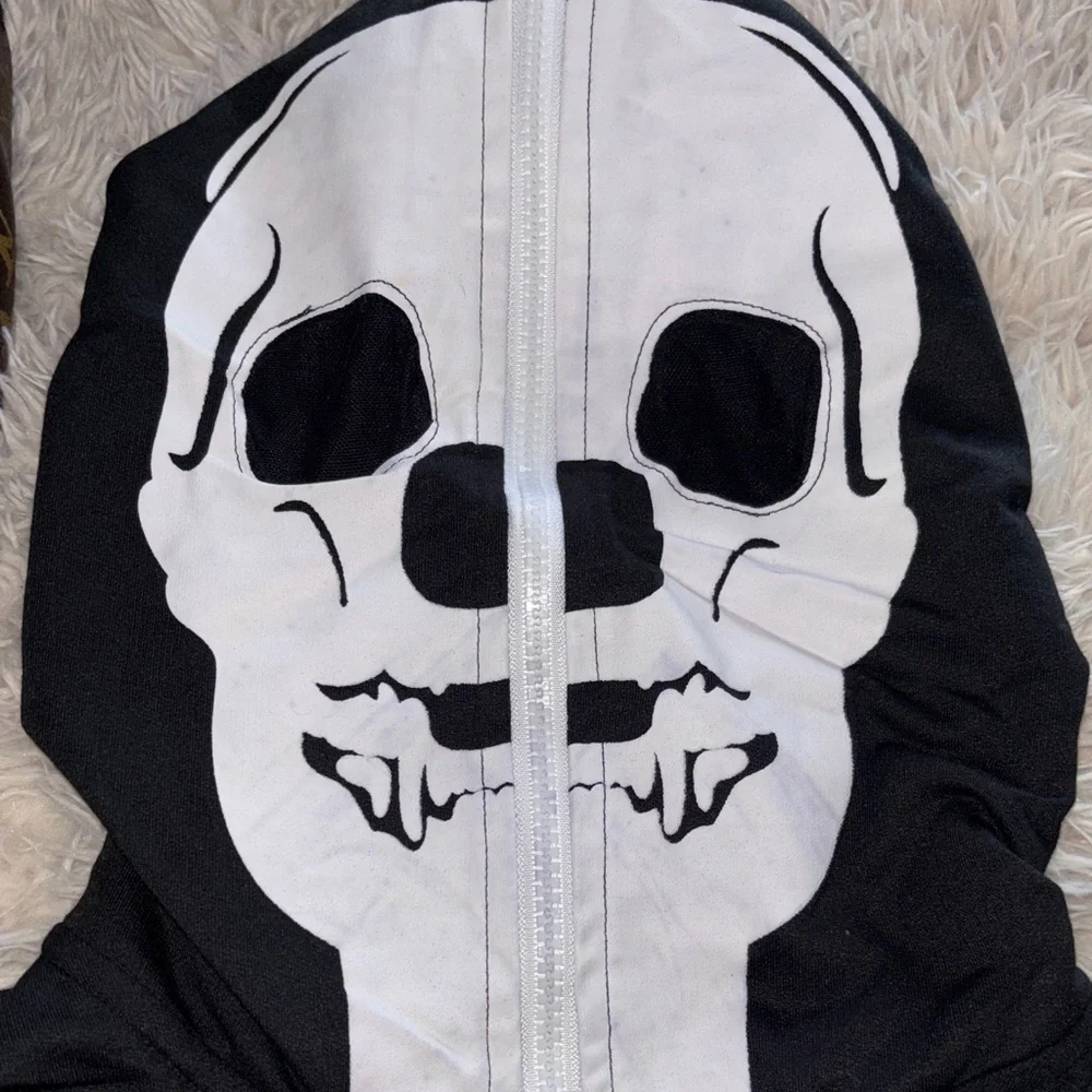Tipsy Elves Skeleton Jumpsuit in Black and White